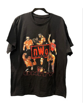WWE nWo Unity T-Shirt Mens XL Black WCW New World Order Retro Reprint Graphic T